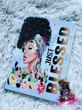 Load image into Gallery viewer, Black Woman Floral Bible Cover and Journal Set: Just Blessed - Ready to Ship