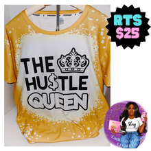 Load image into Gallery viewer, The Hustle Queen T-Shirt: Gold Faux Bleached