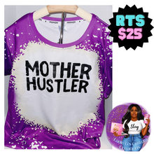 Load image into Gallery viewer, Mother Hustler T-Shirt, Purple Faux Bleached